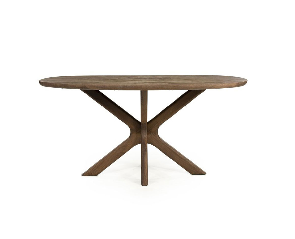 Esstisch Tycho oval 160 x 110 cm Mango Massivholz hellbraun
