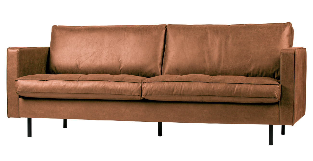 2,5 Sitzer Sofa Rodeo Classic Cognac recyceltes Leder
