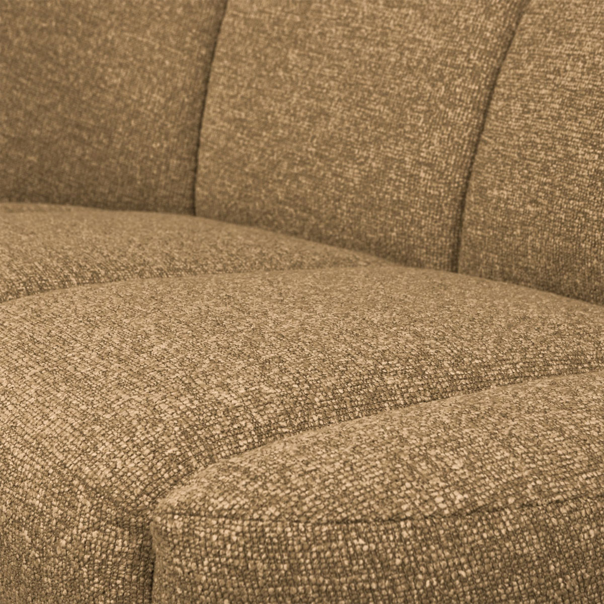 woood 2 Sitzer Sofa Bank MOJO links Bouclé gelbbraun melange