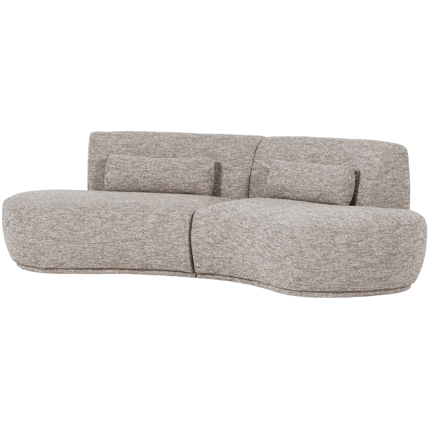 4 Sitzer Sofa BATAVIER halbrund Webstoff Melange sandfarben