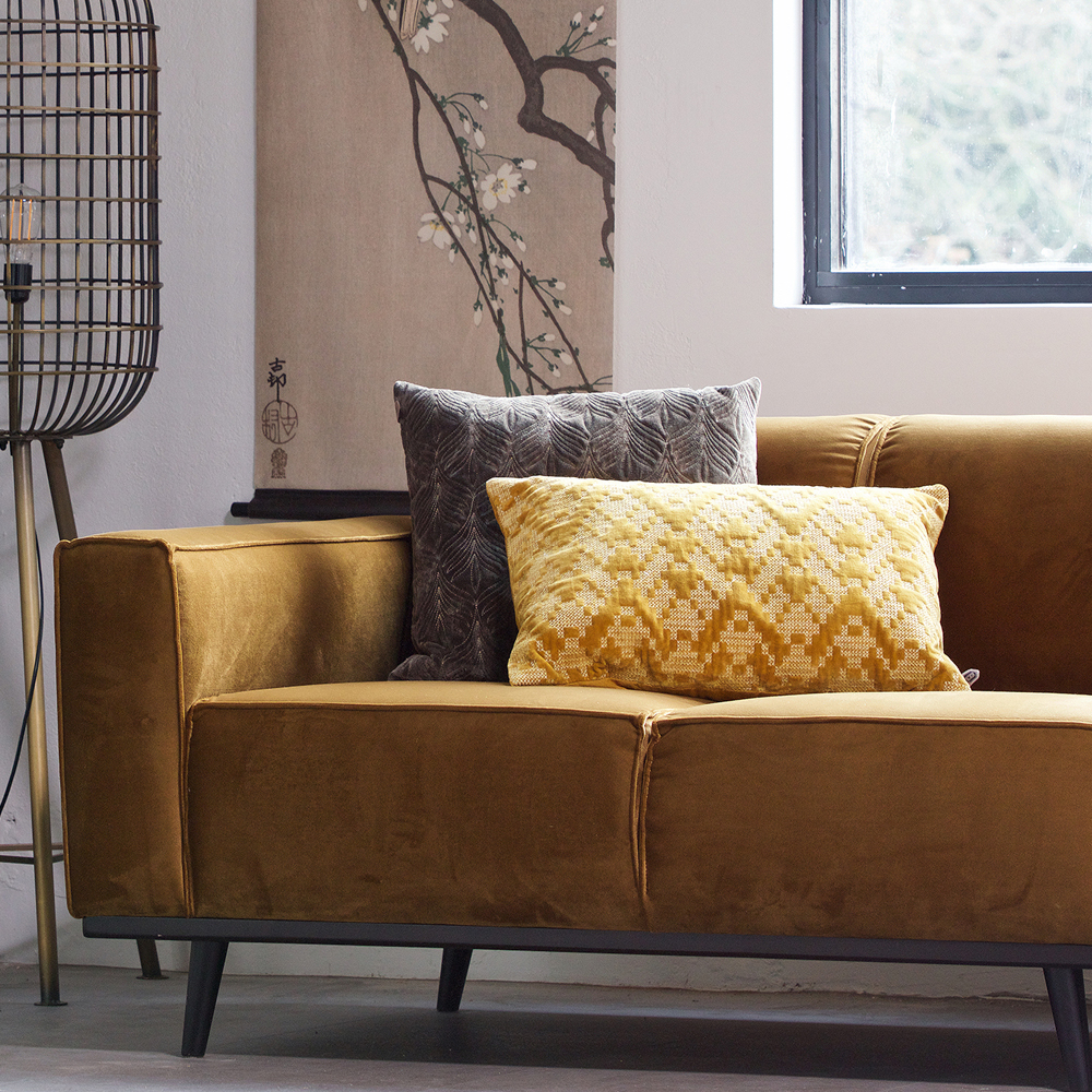 Kissen TWIG 50 x 50 cm Samt Baumwolle Dekokissen Dekokissen Sofakissen