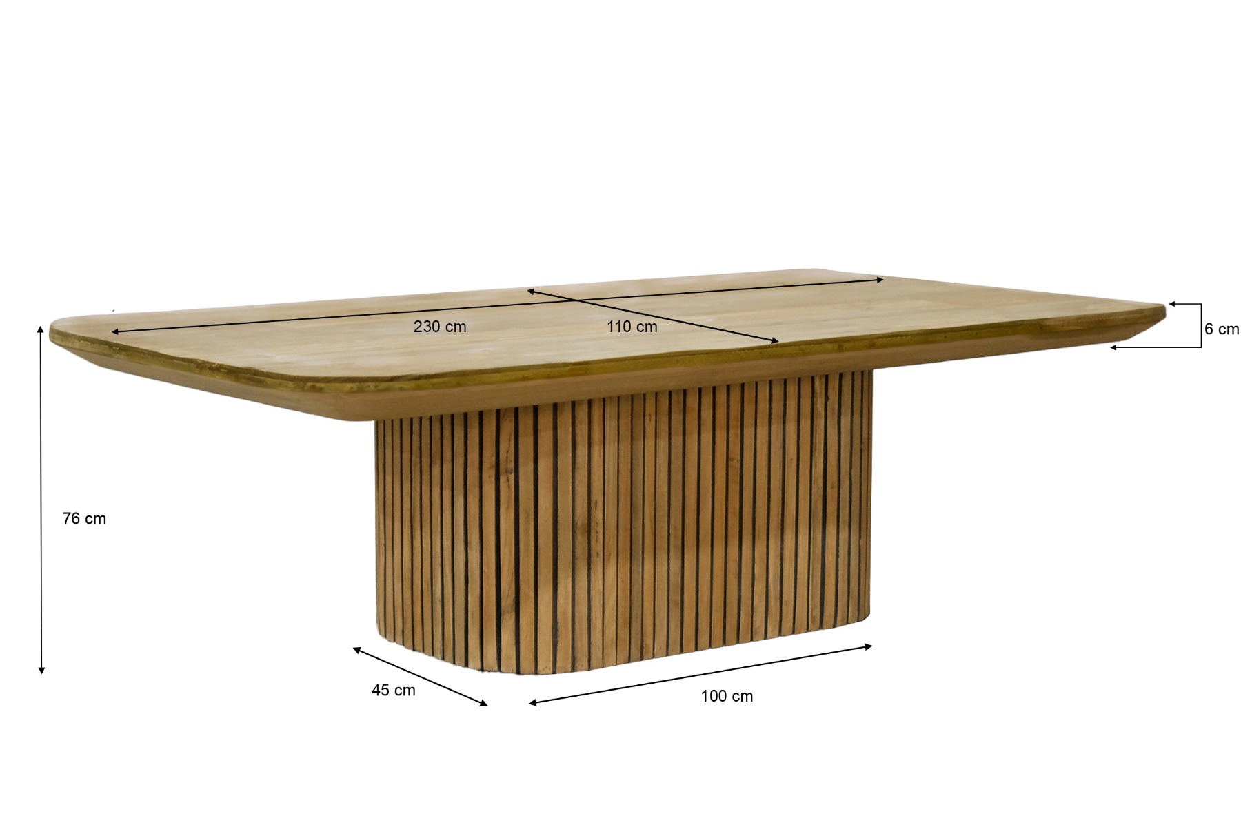 Esstisch Lausanne 230 x 110 cm Teakholz natur Esszimmertisch