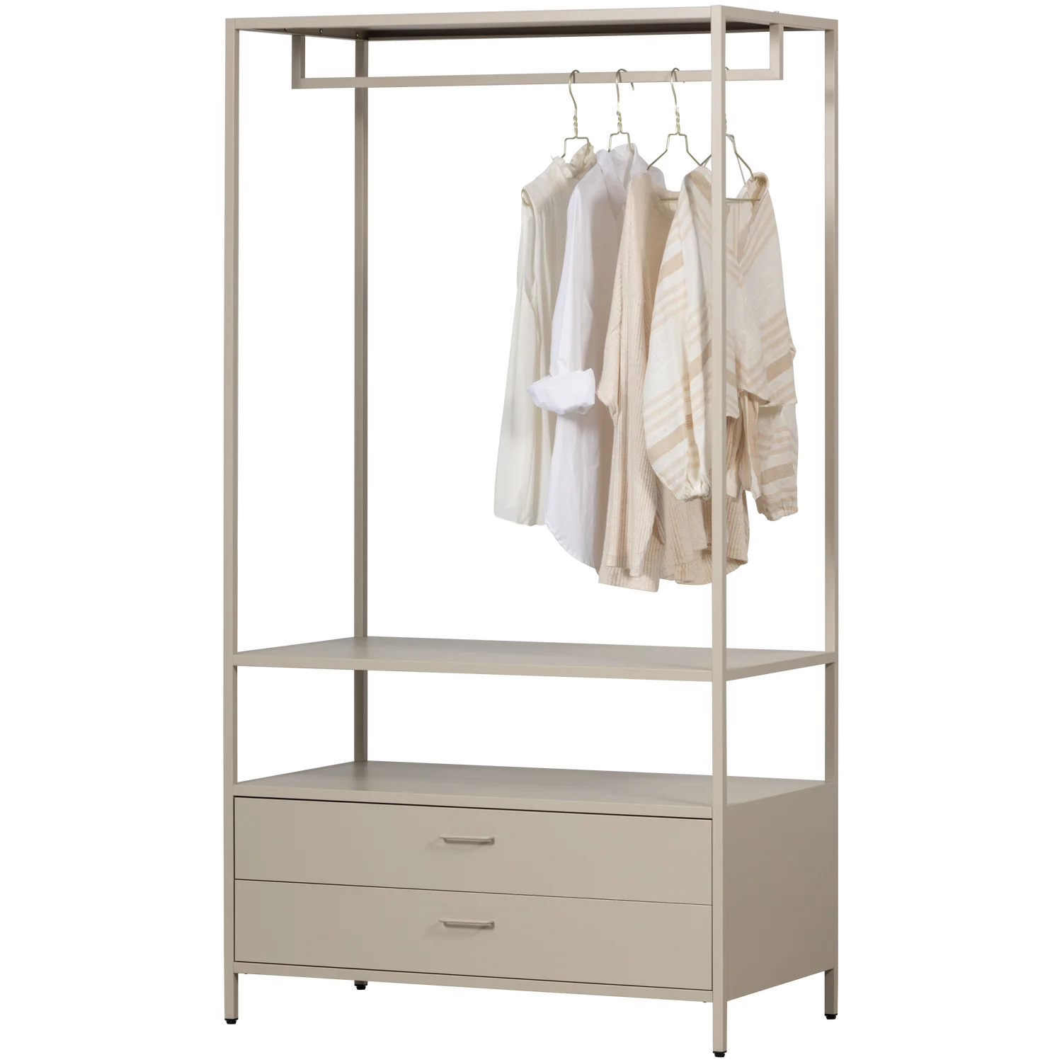 Kleiderschrank Kleiderständer Ferris B 100 cm Metall sandfarben  