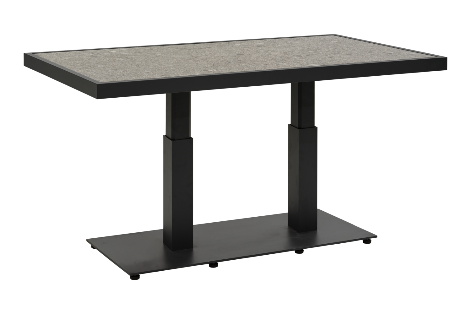 Gartentisch Loungetisch Scale 140 x 95 cm höhenverstellbar Aluminium schwarz Keramik