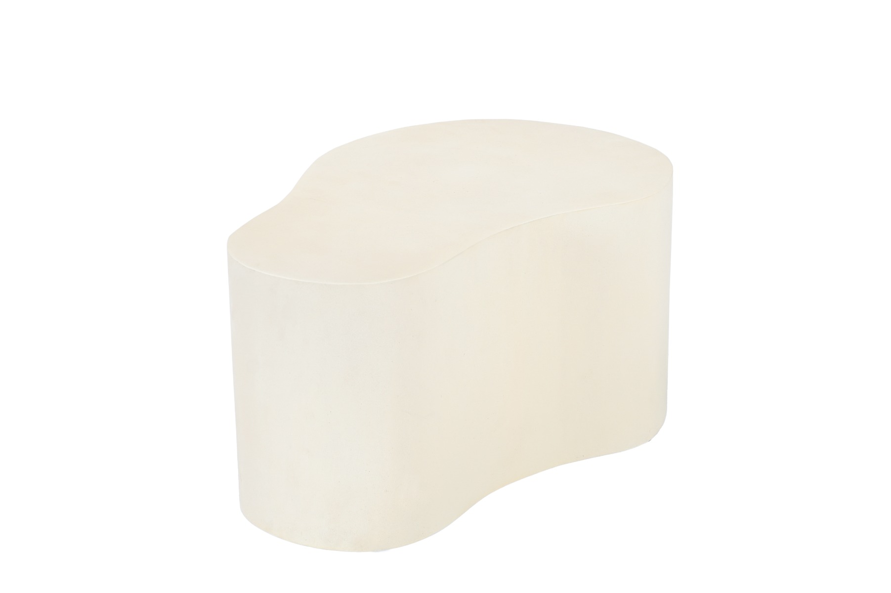 Couchtisch Sandy organisch 70 cm Beton cremeweiß Sofatisch