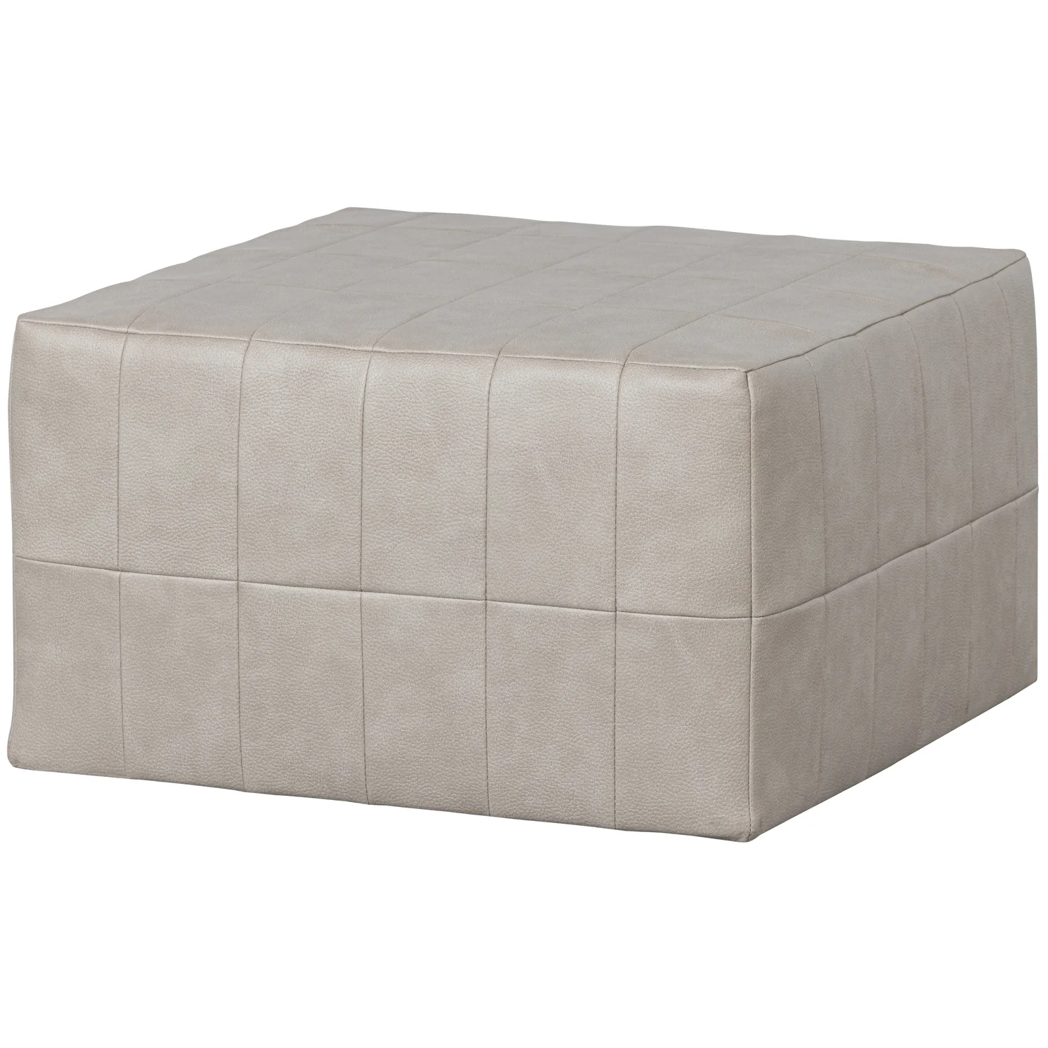 Pouf PATCHWORK 60 x 60 cm Hocker Sitzhocker Kunstleder natur
