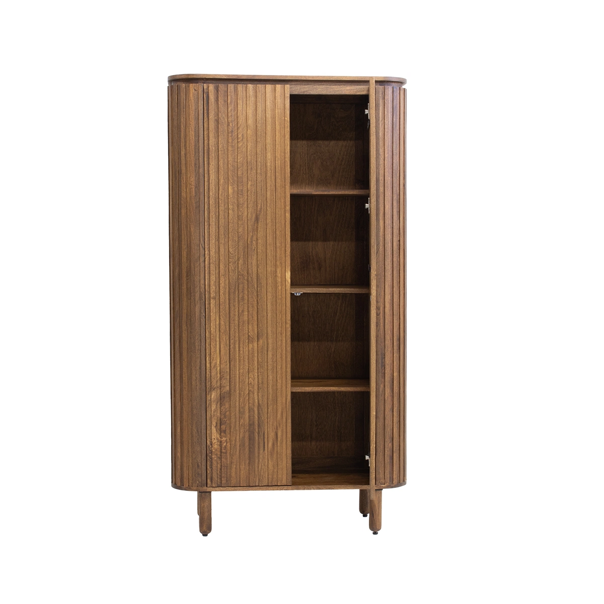 Wandschrank Schrank Myra H 180 cm Mangoholz dunkelbraun  