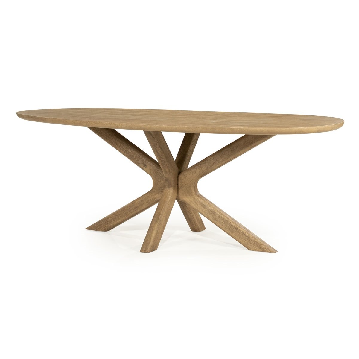 Esstisch Tycho oval 210 x 110 cm Mango Massivholz brauntöne