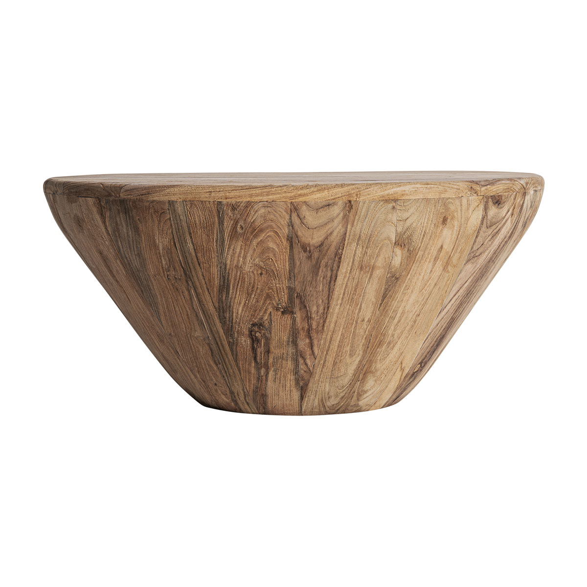 Couchtisch ERLOY rund Ø 70 cm recyceltes Teakholz