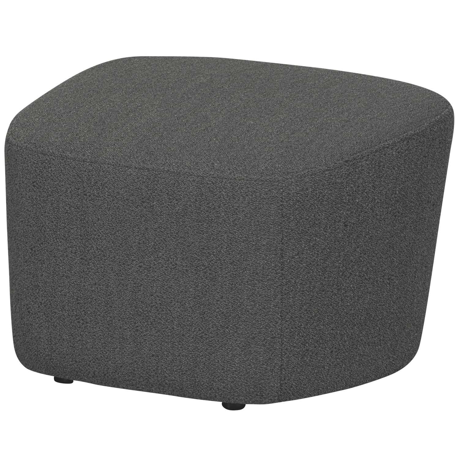 Pouf LOFTY 62 x 48 cm Hocker Sitzhocker Bouclé stahlgrau