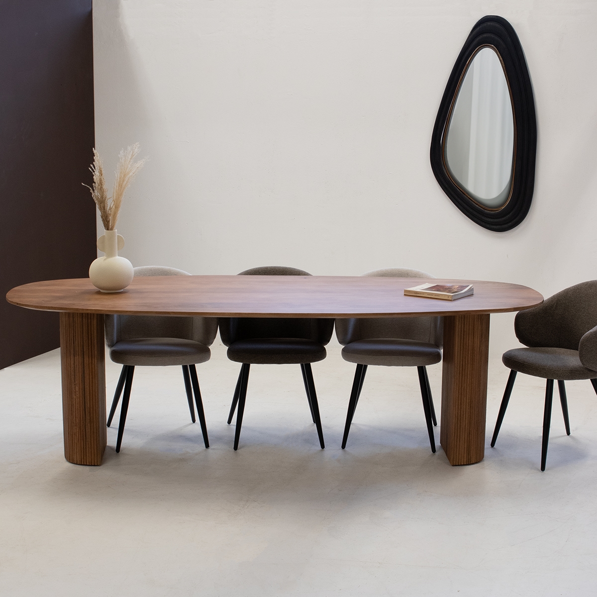 Esstisch MELINE braun oval Mango Holz 220 cm