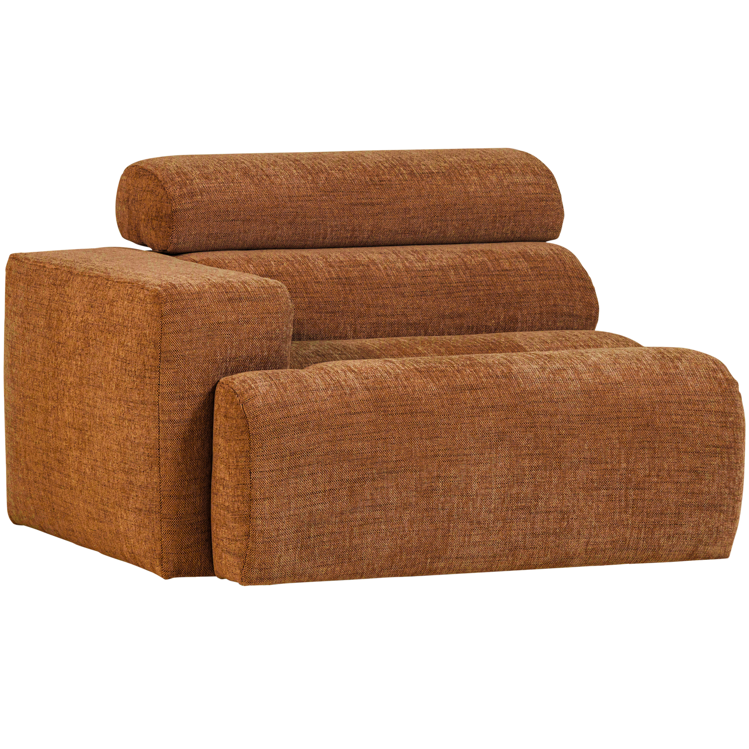 Sofaelement NOVI mit Armlehne links Element Webstoff orange melange