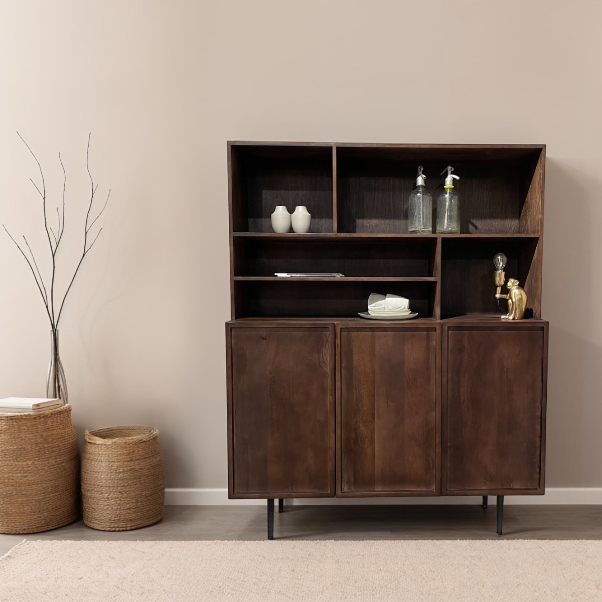 Anrichte Schrank Elan 135 cm Mangoholz braun  