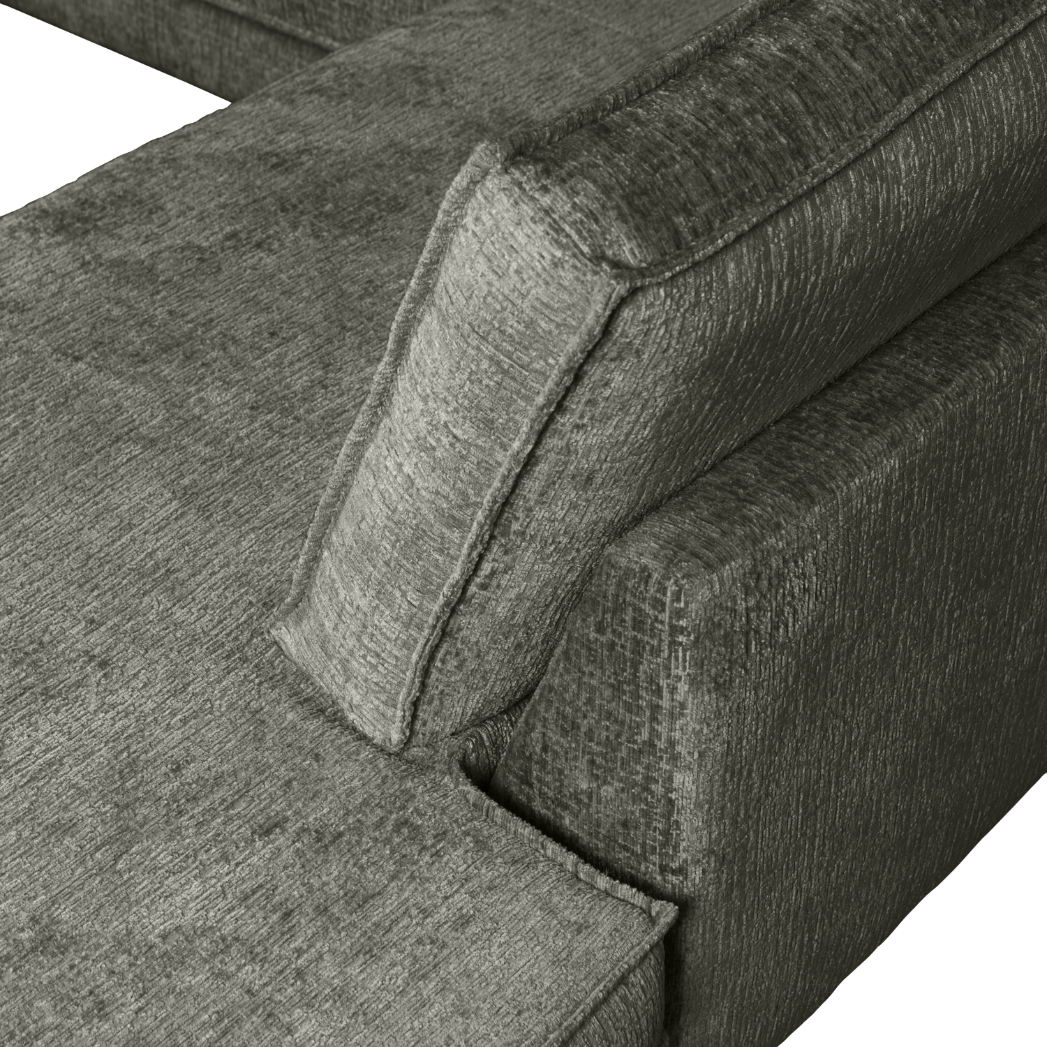 Eckgarnitur Rodeo Struktur Samt frost Couch Sofa Ecksofa Longchair rechts