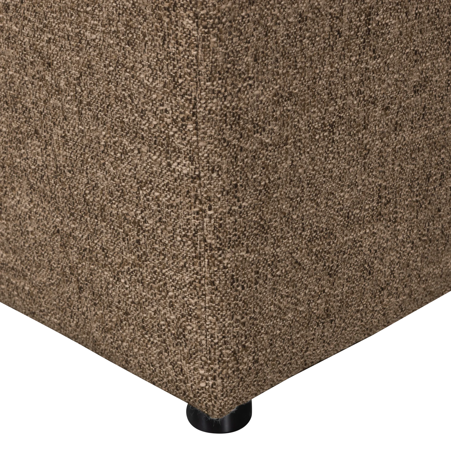 Pouf ALLURE 100 x 70 cm Hocker Sitzhocker Webstoff dunkelbraun melange