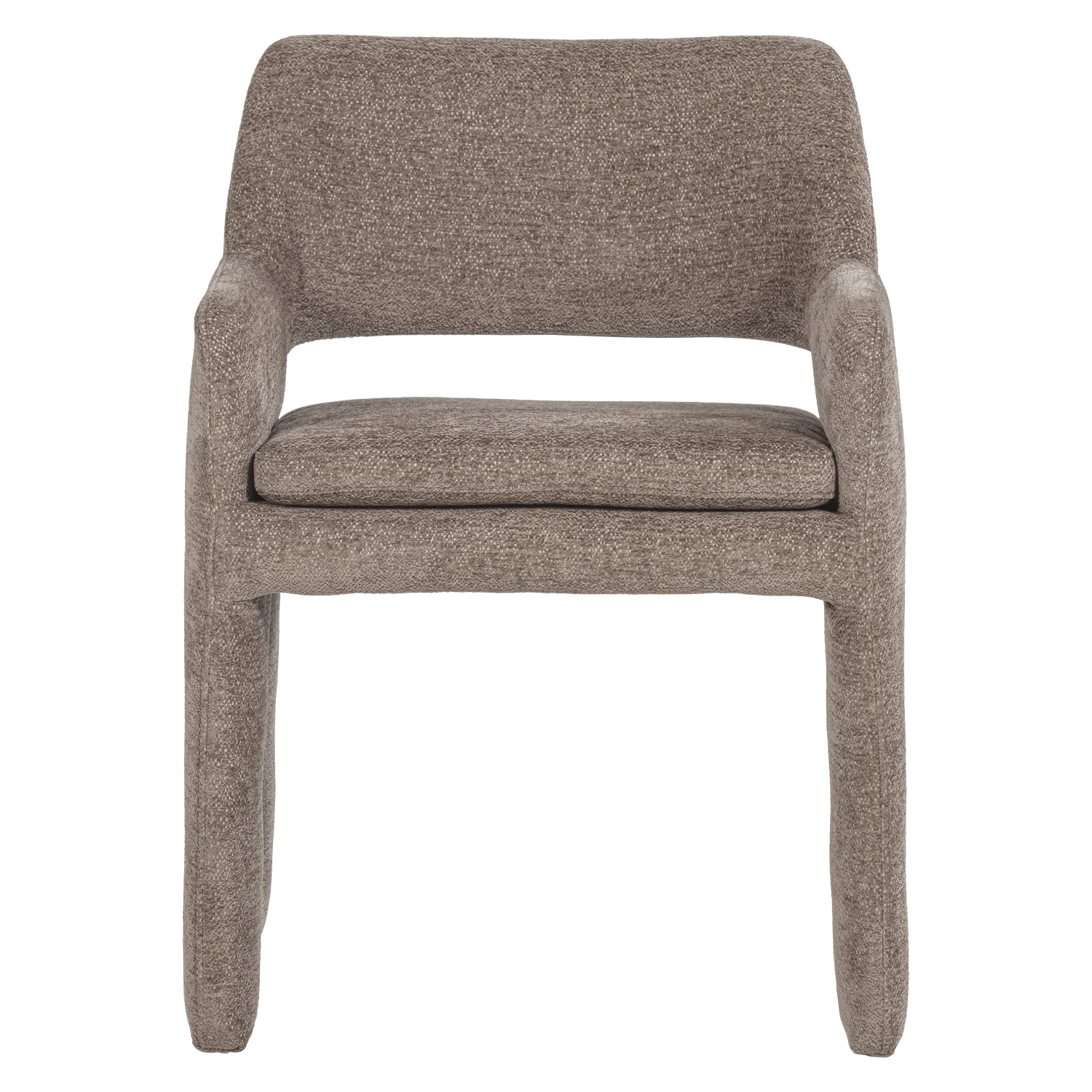 Armlehnstuhl BIGFOOT Chenille Stoff taupe Esstischstuhl