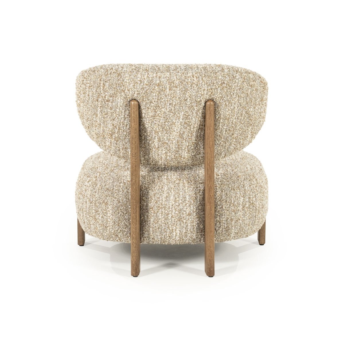 Sessel Reza Eichenholz braun Stoff beige Relaxsessel Fernsehsessel