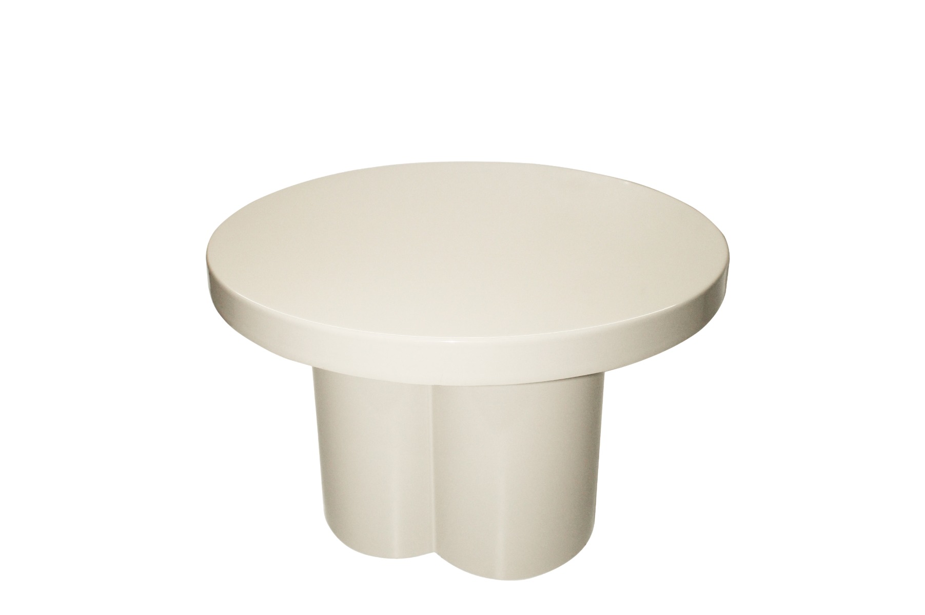 Couchtisch Noa rund Ø 56 cm Metall Off White Anstelltisch Sofatisch Beistelltisch
