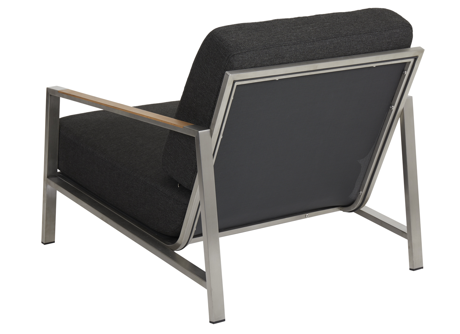 Lounge Garten Sessel NAOS Armlehne Edelstahl Polsterung schwarz