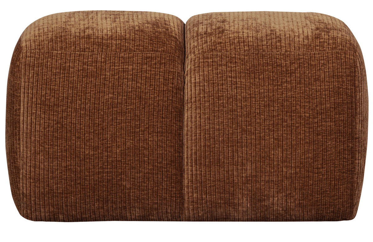 woood Pouf MOJO 80 x 60 cm Hocker Sitzhocker gerippt rostbraun