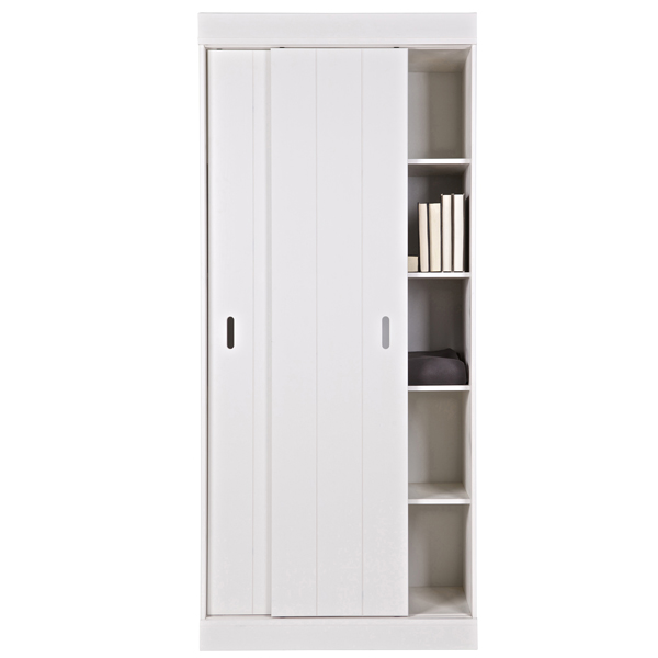woood Schrank Kleiderschrank ROW Kiefer weiß