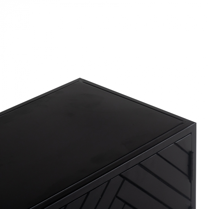 Industrie TV Lowboard BOB 165 cm Mangoholz Fischgrät schwarz