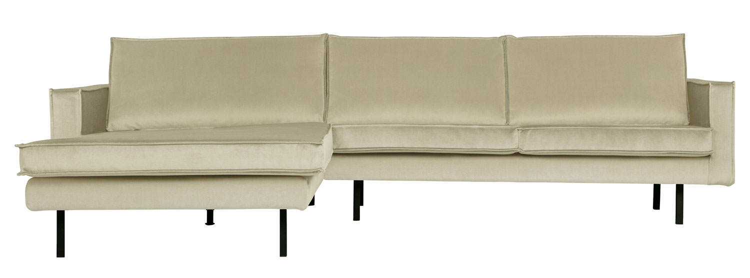 Eckgarnitur Rodeo 300 cm Samt pistazie Couch Sofa Ecksofa Longchair links