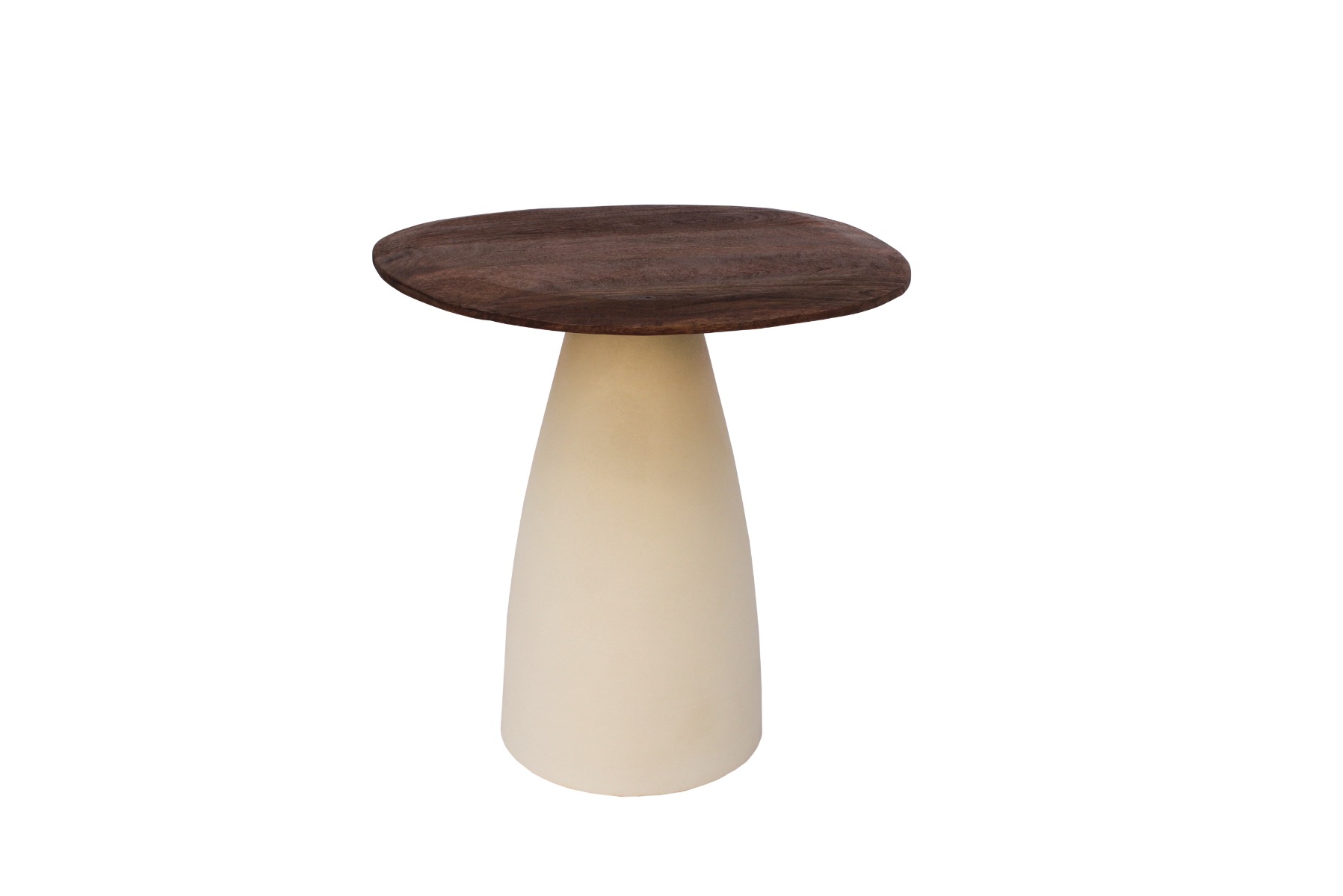 Couchtisch Marron 43 x 50 cm Mangoholz Metall cremeweiß Sofatisch