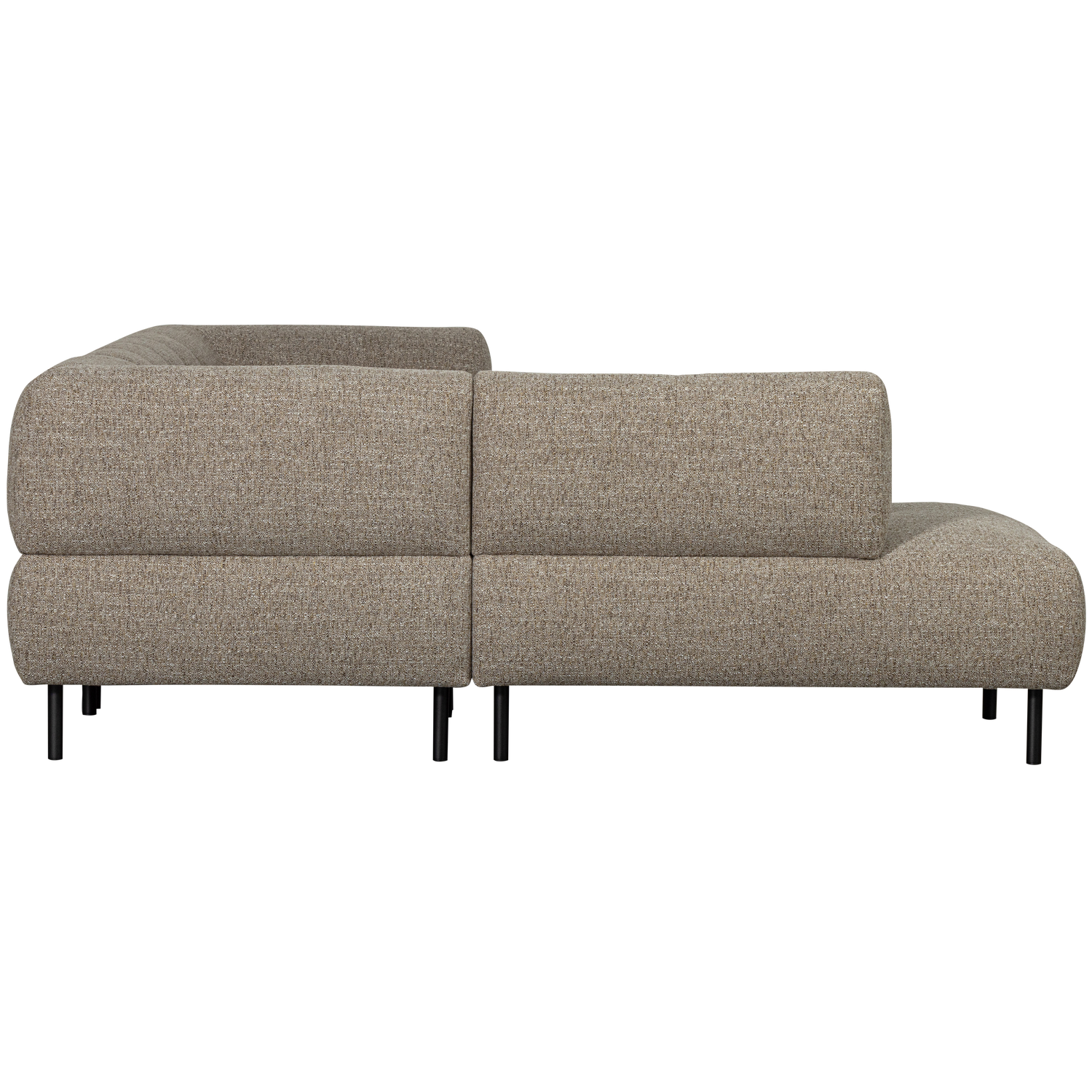Lloyd Ecksofa links grober Webstoff braun-melange