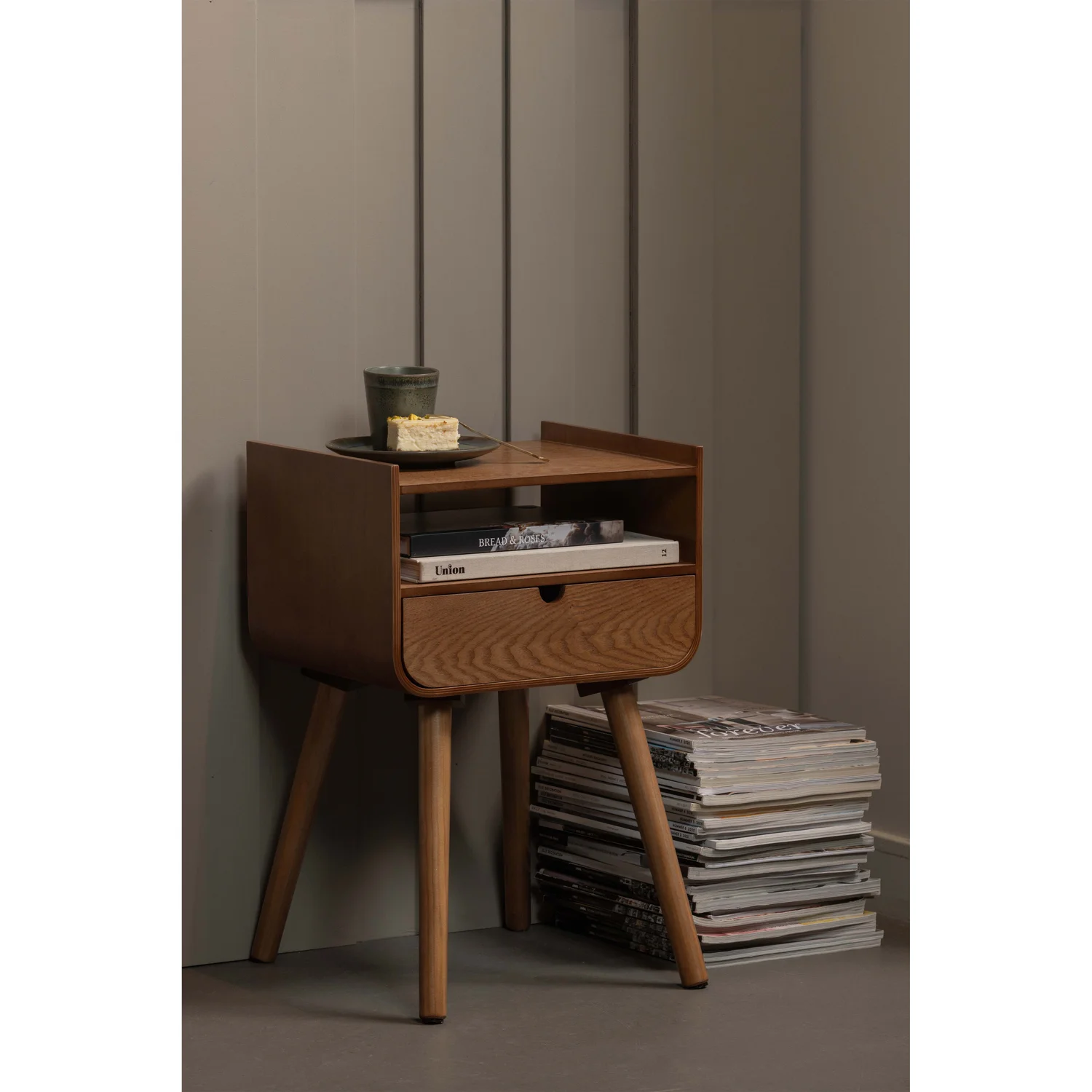 Nachtschränkchen NILS H 54 cm MDF Holzdekor natur Nachttisch