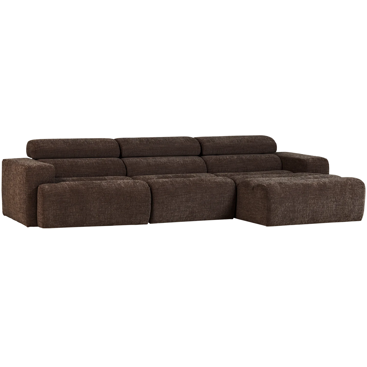 Ecksofa Sofa NOVI Bezug Melange dunkelbraun Chaiselongue rechts