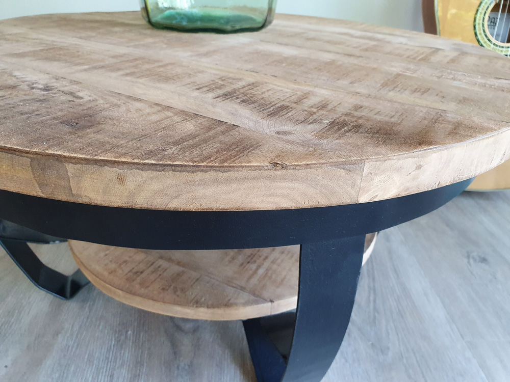 Couchtisch MARK Ø 65 cm  Beistelltisch Mangoholz