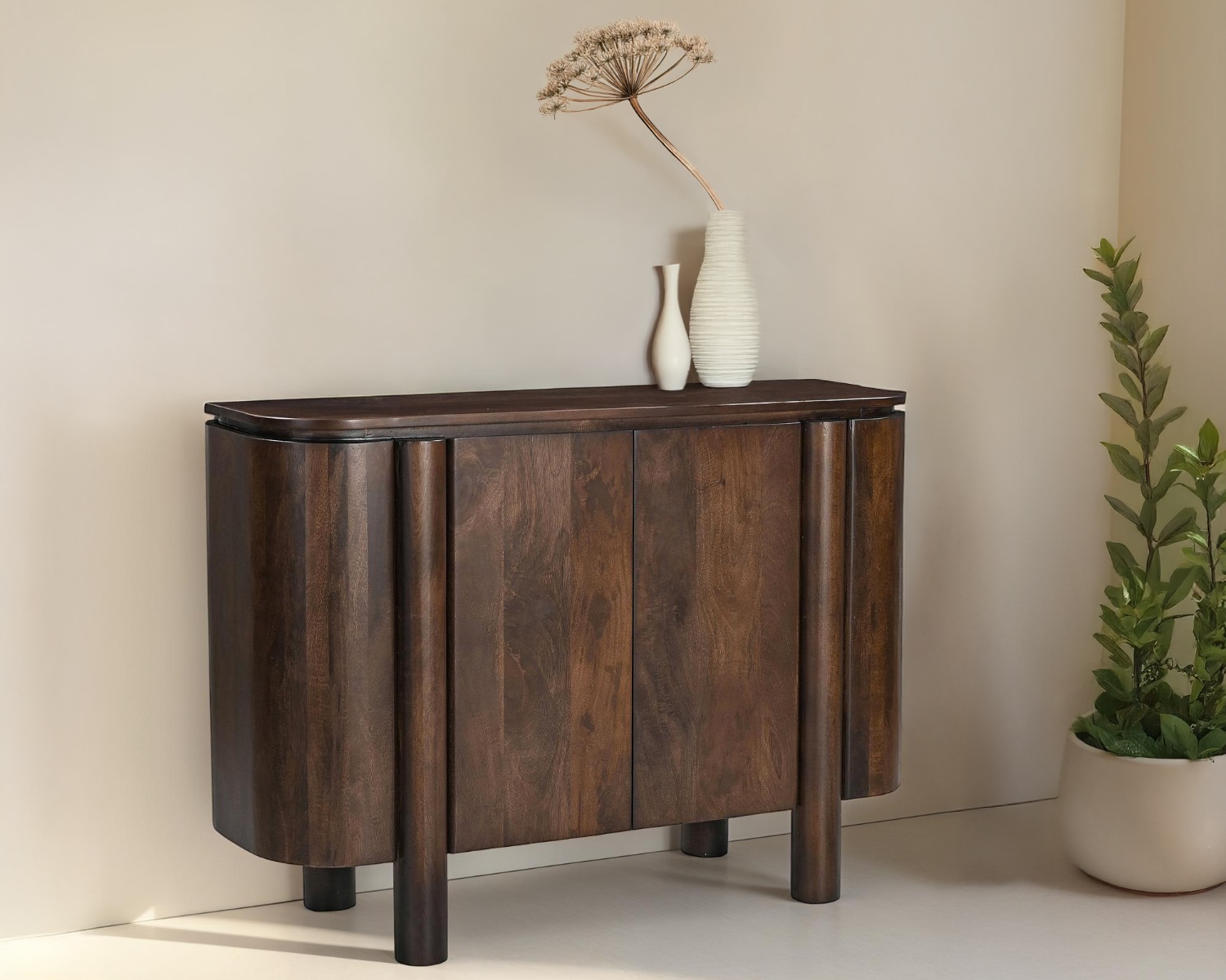 Kommode Salano 105 cm Mangoholz braun Sideboard Schrank