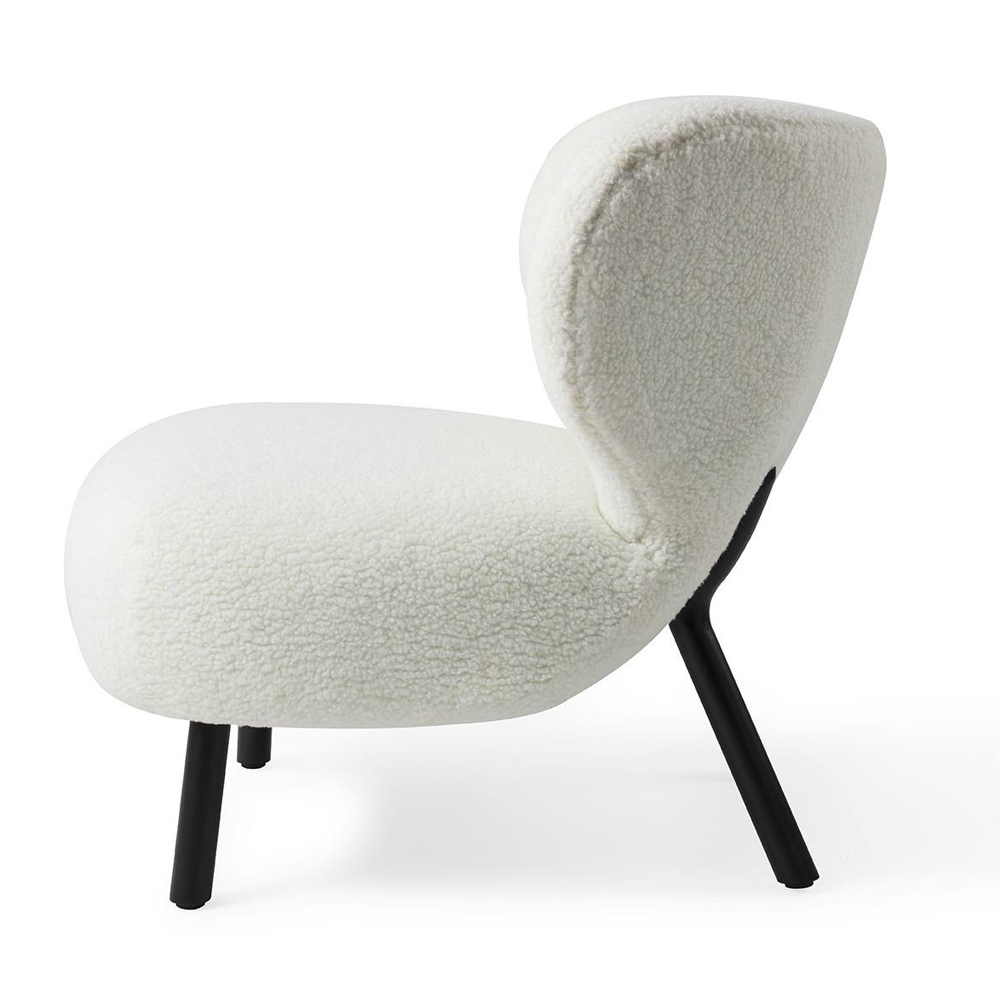 Retro Lounge Sessel Kita cream Teddy Stoff