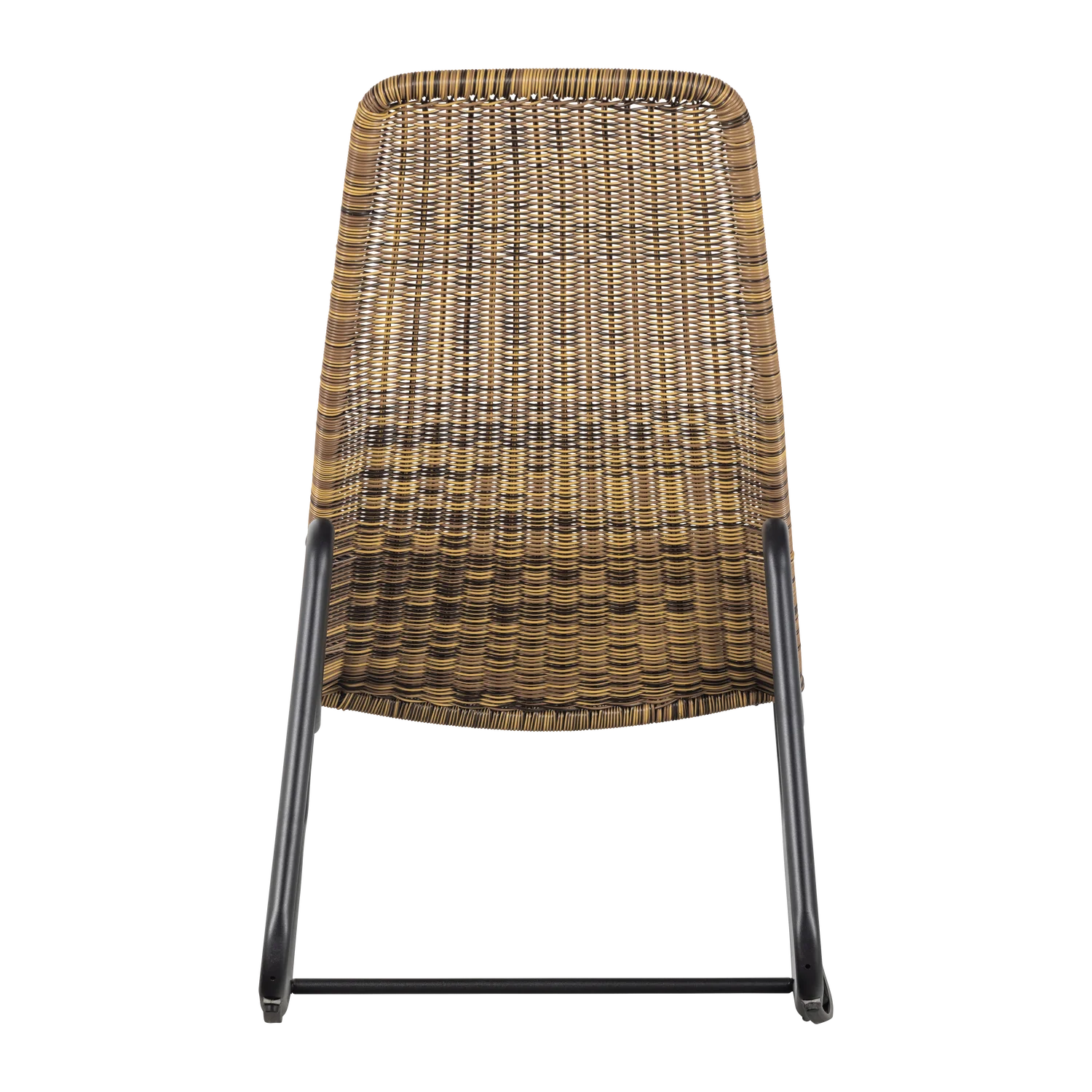 Outdoor Schaukelstuhl Gartenstuhl TOM Metall Kunstrattan natur