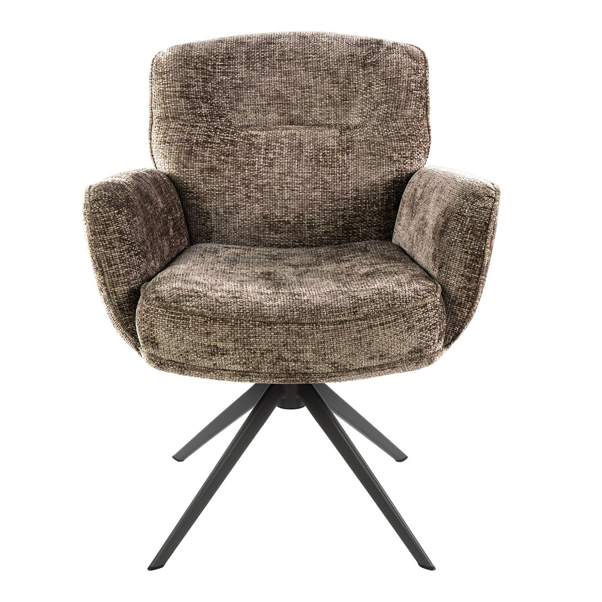 Armlehnstuhl LORENZO drehbar Chenille Stoff champagner