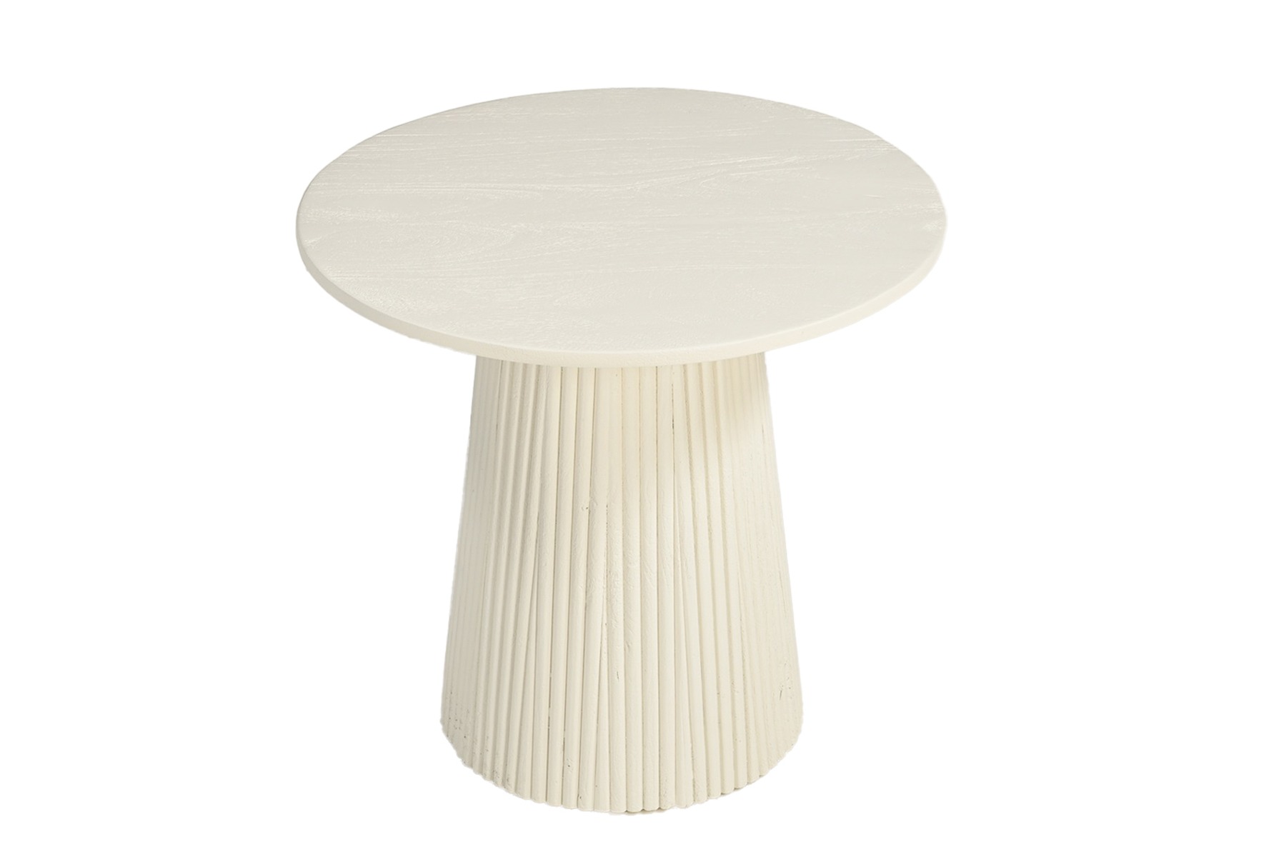 Couchtisch Patrice Ø 50 cm Mangoholz cremeweiß Sofatisch