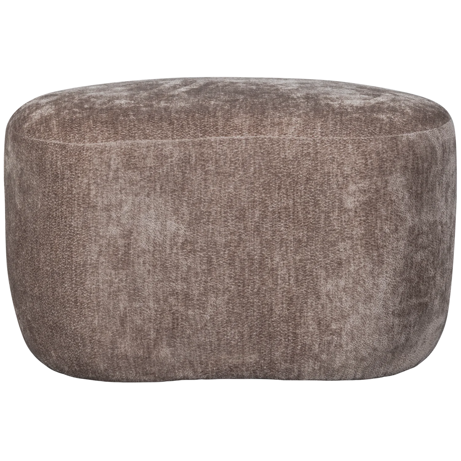 Pouf POPULAR organisch 73 x 51 cm Hocker Sitzhocker Chenillegewebe taupe