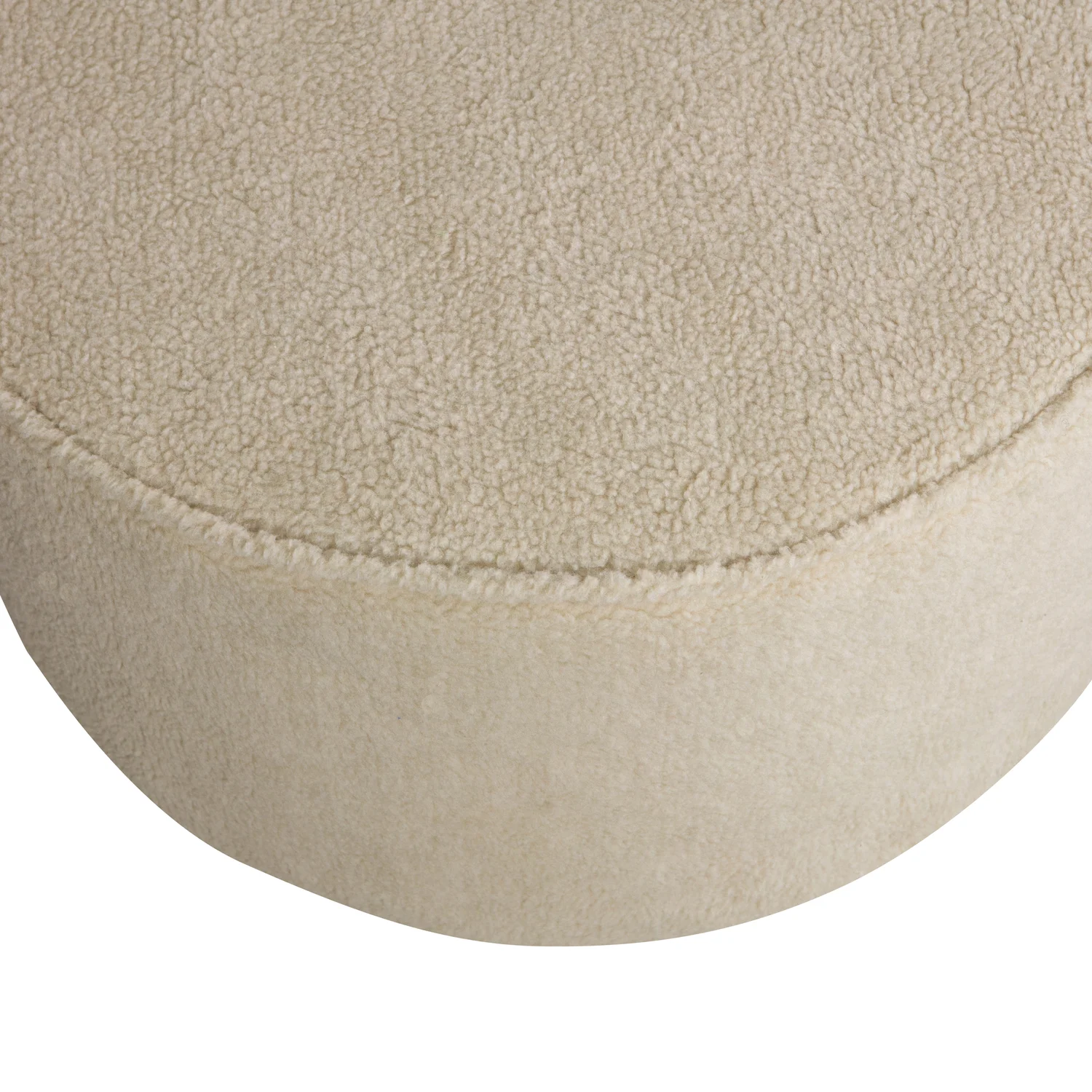 Hocker rund Ø 60 cm SARA Teddystoff off white