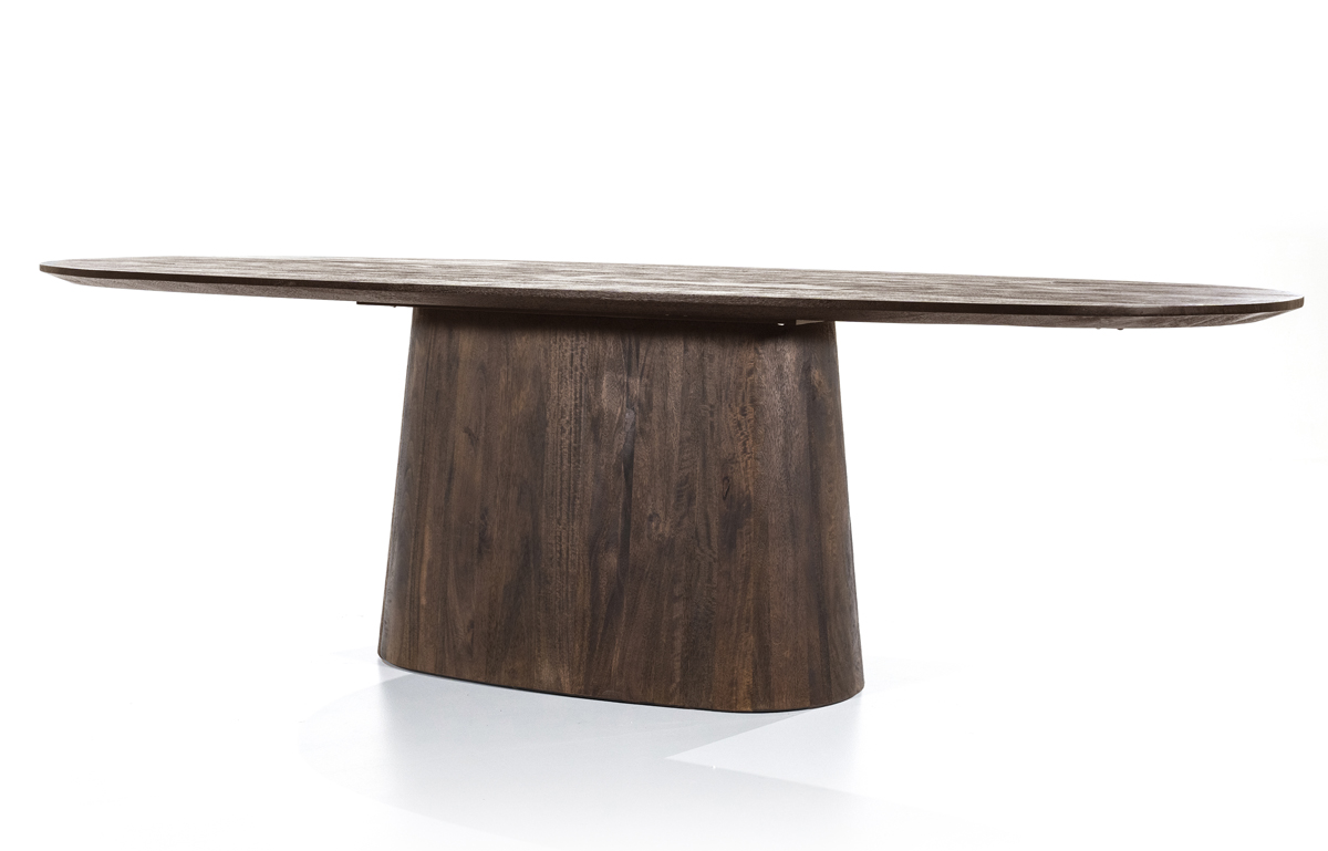 Esstisch Aron 200 x 110 cm oval Mango Holz braun