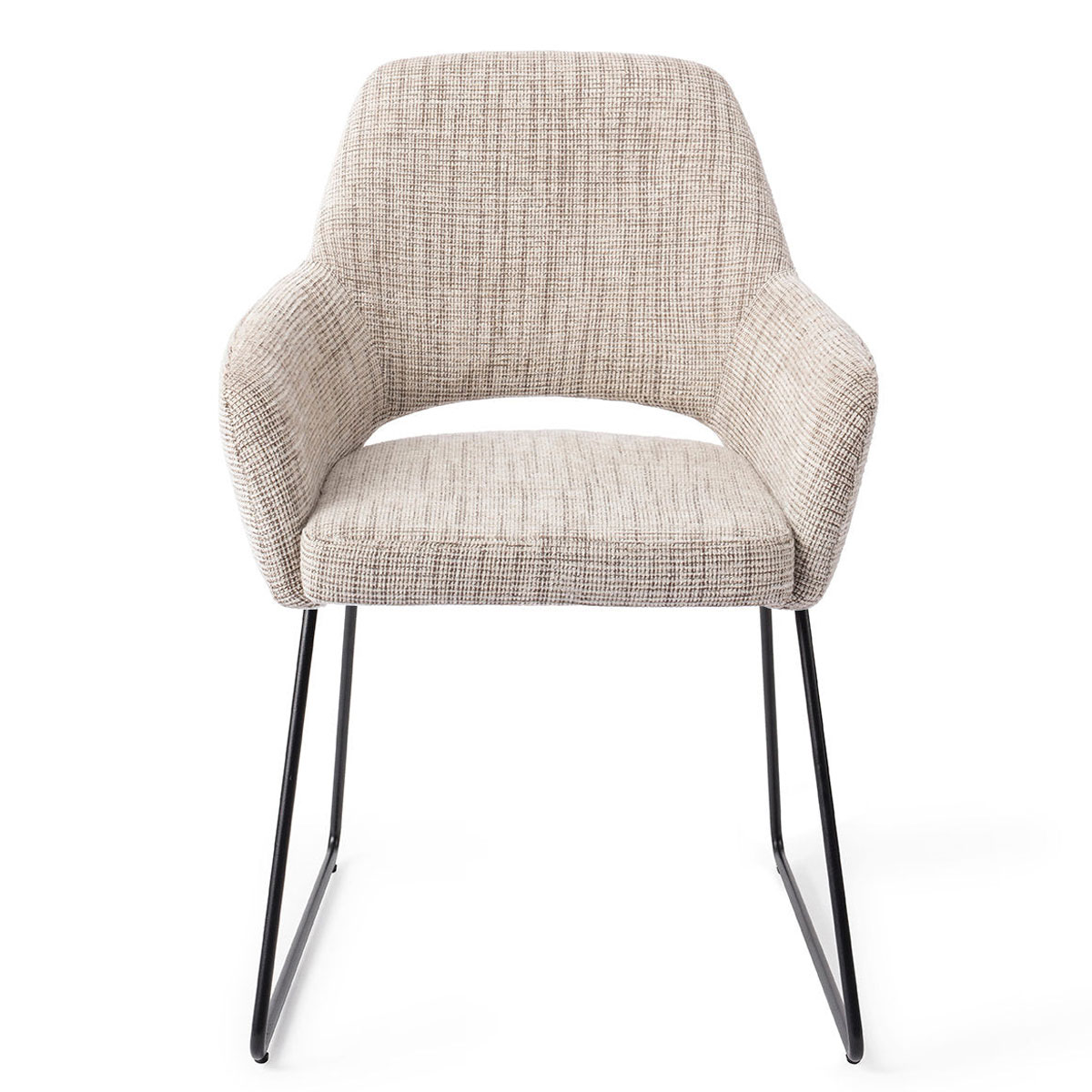 Esszimmerstuhl YANAI – Caramel mit schwarzem Slide Gestell