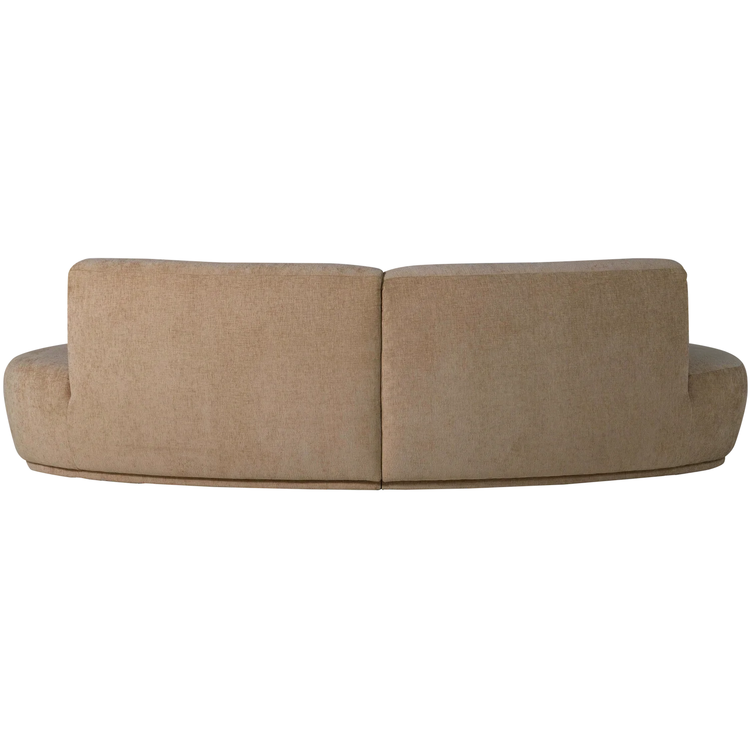 4 Sitzer Sofa BATAVIER halbrund Velvet Melange hellbraun