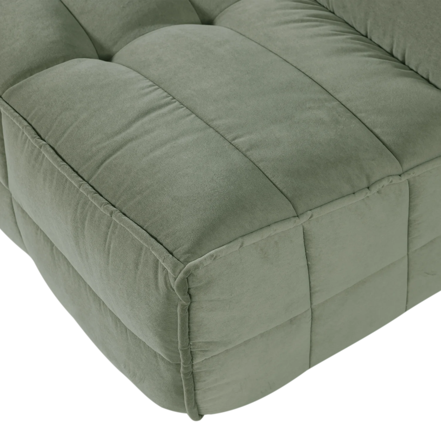 3 Sitzer Sofa CLUSTER Samt pistaziengrün Couch Garnitur Loungesofa Couchgarnitur