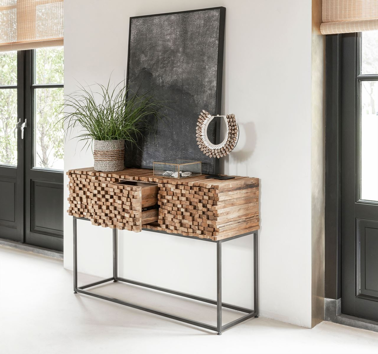 Sideboard Sticks B 125 cm Konsole recyceltes Teakholz