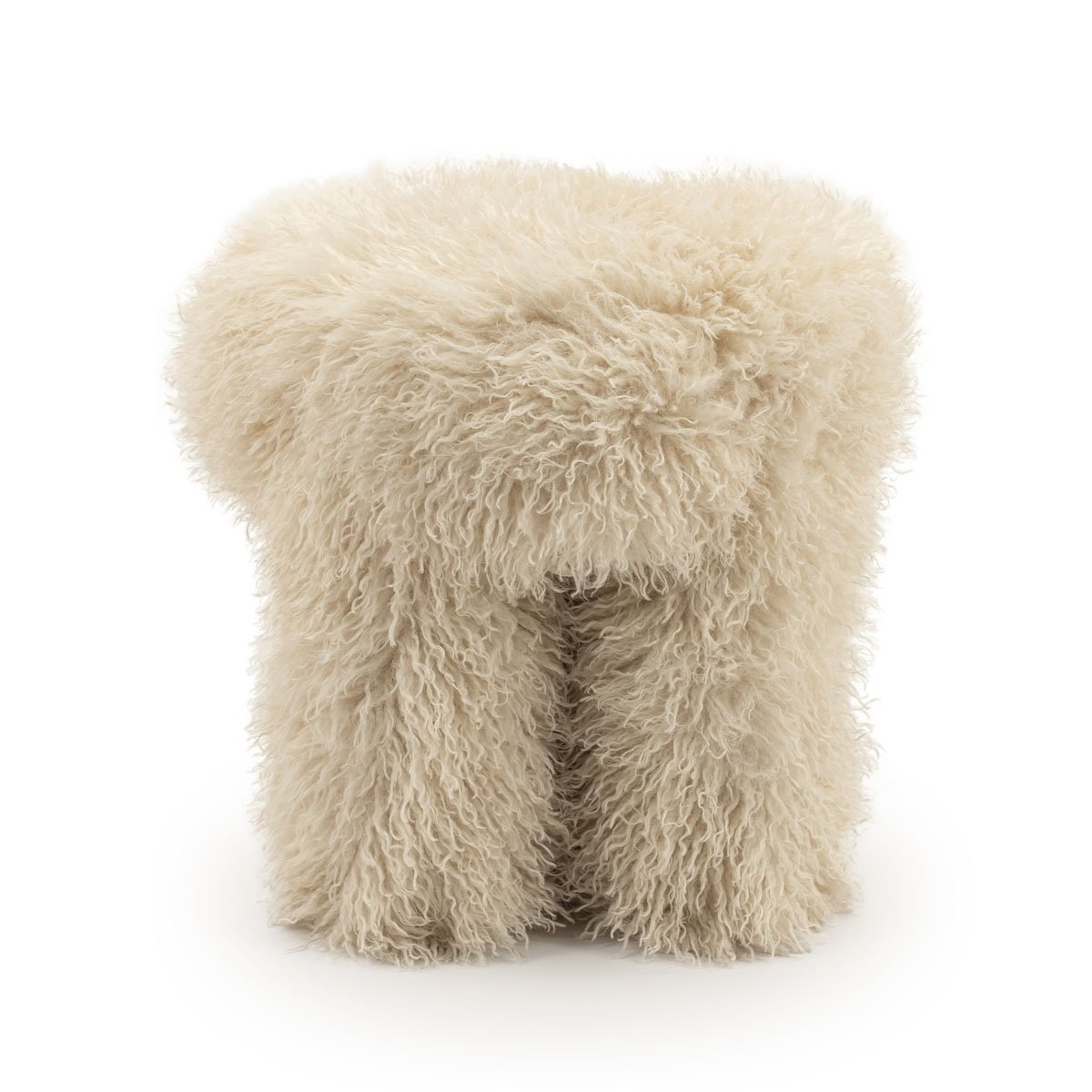 Pouf Doodly Ø 40 cm beige Hocker Sitzhocker