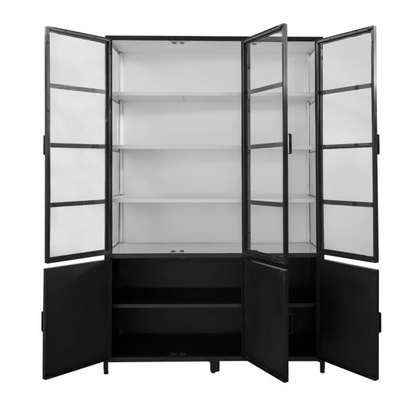Industrie Vitrine Mlla Metall Schrank schwarz weiß