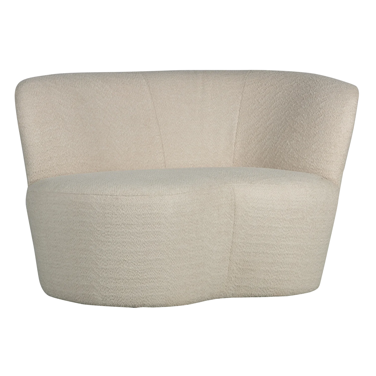 Kleines Sofa Stone rechts 112 cm Bouclé creme Loungesofa