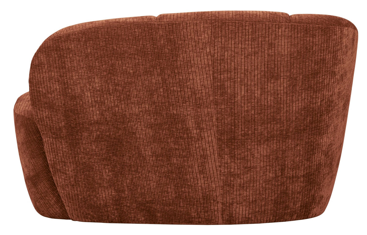 woood 2 Sitzer Sofa Bank MOJO links gerippter Stoff rostbraun
