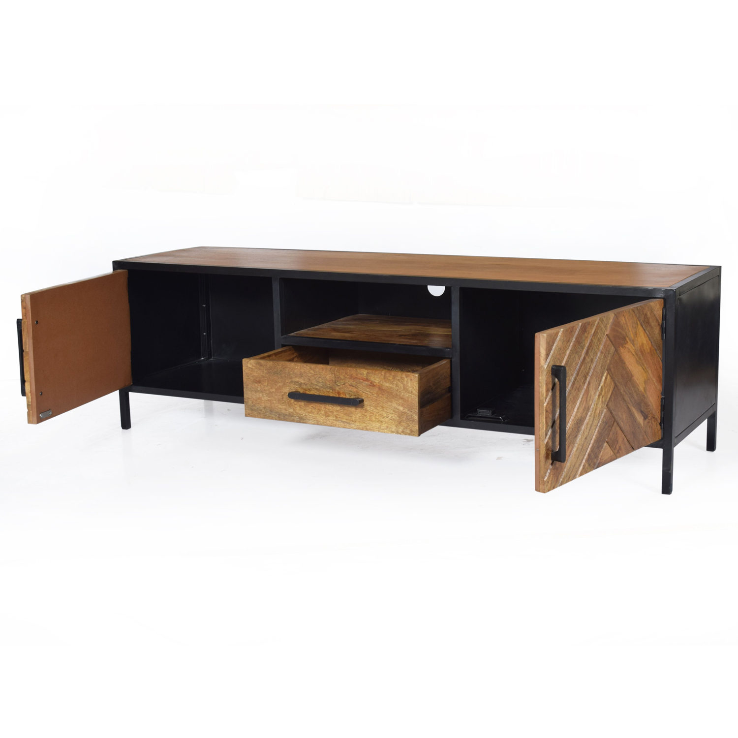 TV Lowboard Brooklyn 150 cm Mangoholz Fischgräte