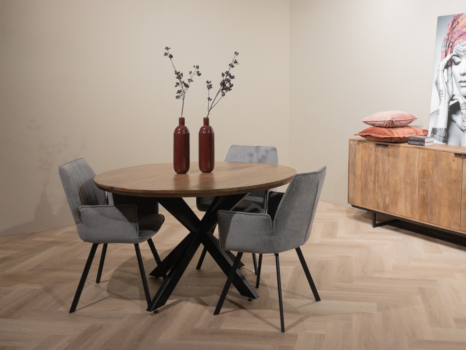 Esstisch Jesper rund Ø 120 cm Mangoholz natur  